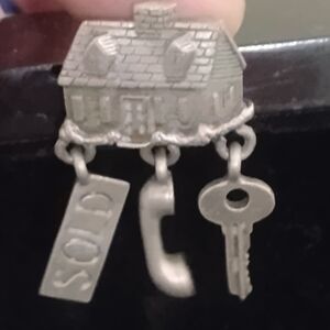 Silver House Keychain with Sold Sign